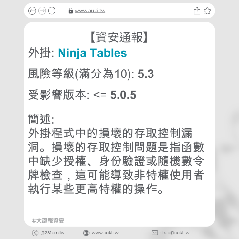 Ninja Tables 5 0 5